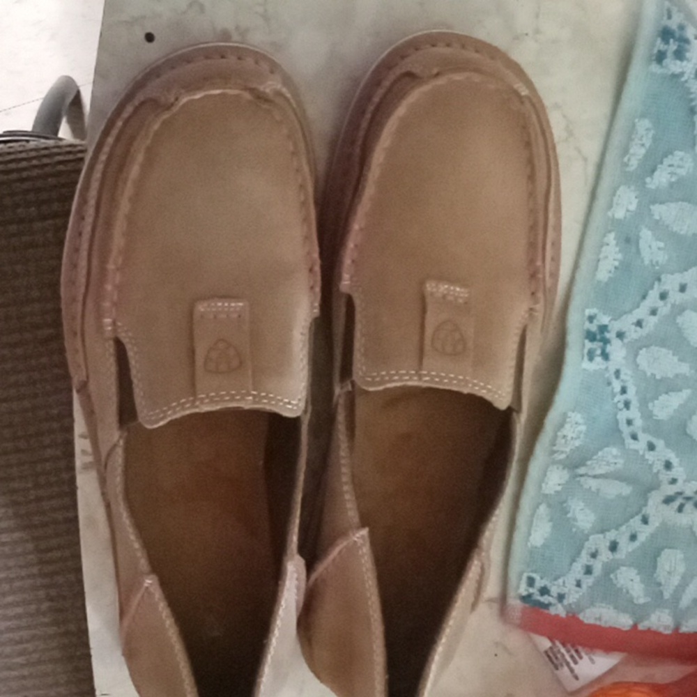 Ariat tan and pink shoes